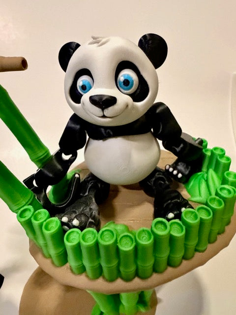 Articulated Panda Duo with Bamboo Playset